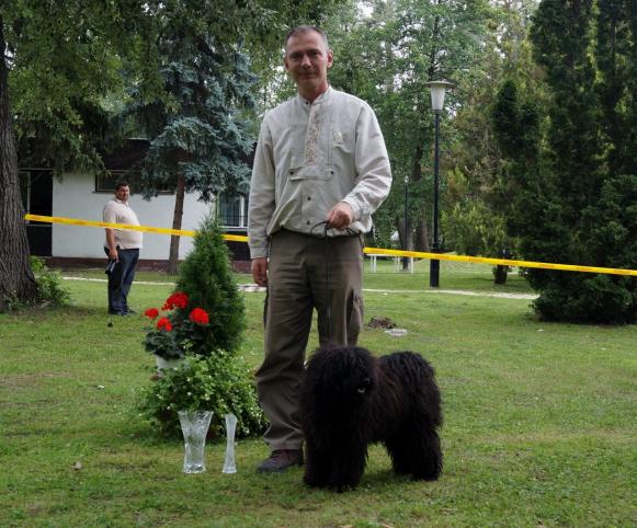 Ipolyréti Vidám Cohárd, fekete kan-black male/ junior class/ Kitűnő 1., HPJ,  Fiatal Klubgyőztes-Junior Club Winner,  Junior Winner of the Best in Show